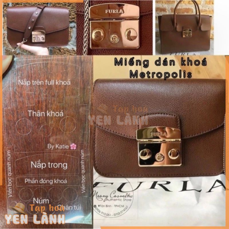 ( Mua 5 tặng 1 ) Miếng dán khoá túi Furla ( Metropolis , Bella , Viva , Sofia , Diva , Julia , Bella , … )