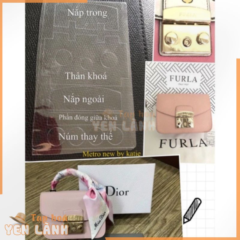 Miếng dán khóa trong suốt túi Furla METROPOLIS size 17-21-23-25 siêu đẹp