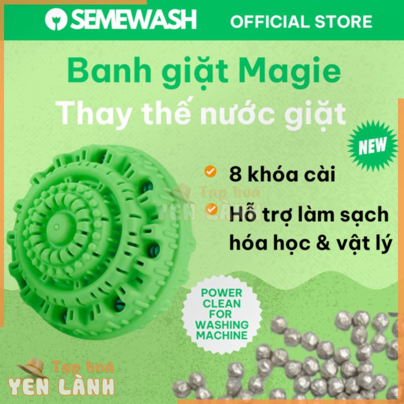 Banh giặt quần áo magie Semewash túi giặt bóng giặt magiê hạt viên giặt thay thế xà phòng bột nước giặt trứng MG