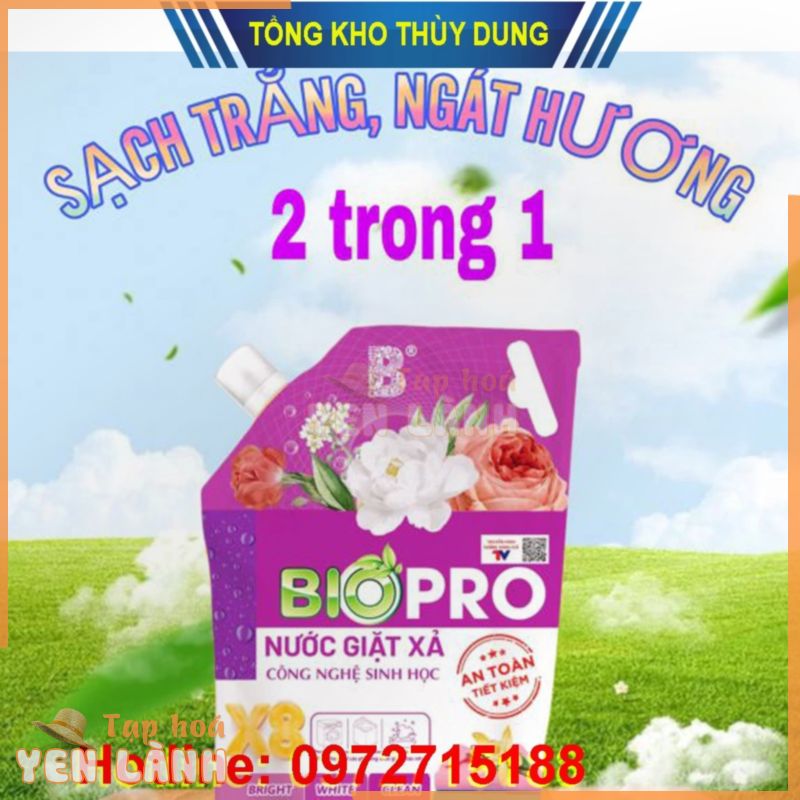 Túi nước giặt cao cấp BIOPRO X8 hương Hoa Anh Thảo