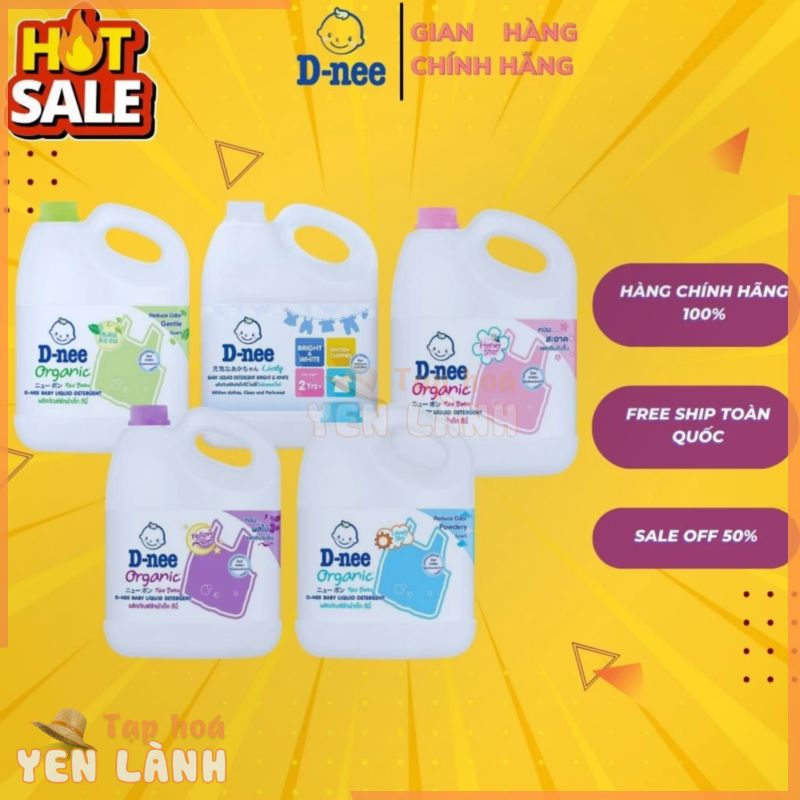 Nước giặt quần áo em bé Dnee 3000ml- Nước Giặt Xả Cho Trẻ Em túi 1400ml,Chính hãng Công ty Đại Thịnh