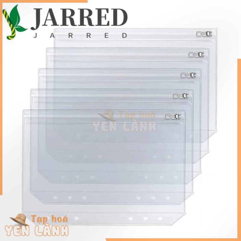 Jarred 5 chiếc A5 A6 Túi PVC trong suốt, Dụng cụ sắp xếp tài liệu Giấy chất kết dính Phong bì tiền mặt, Dụng cụ sắp xếp hồ sơ 6 lỗ có dây kéo kim loại Chất kết dính chống thấm nước Túi sắp xếp Biên nhận