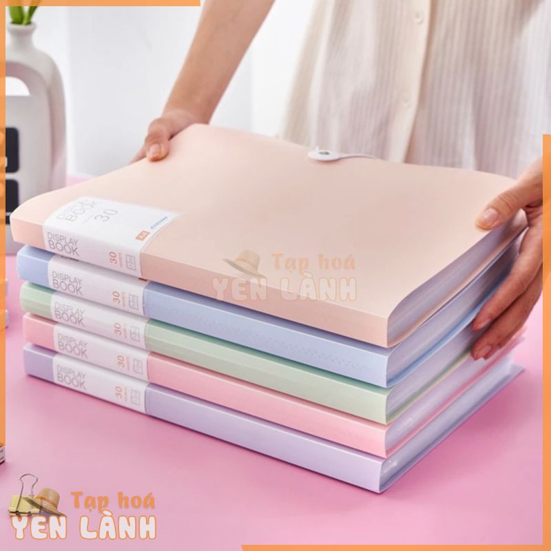 Túi đựng liệu File lá Clear Book A4 bản Display book nhiều màu đủ 30/60 lá lưu trữ bìa hồ sơ hợp đồng giấy kiểm tra