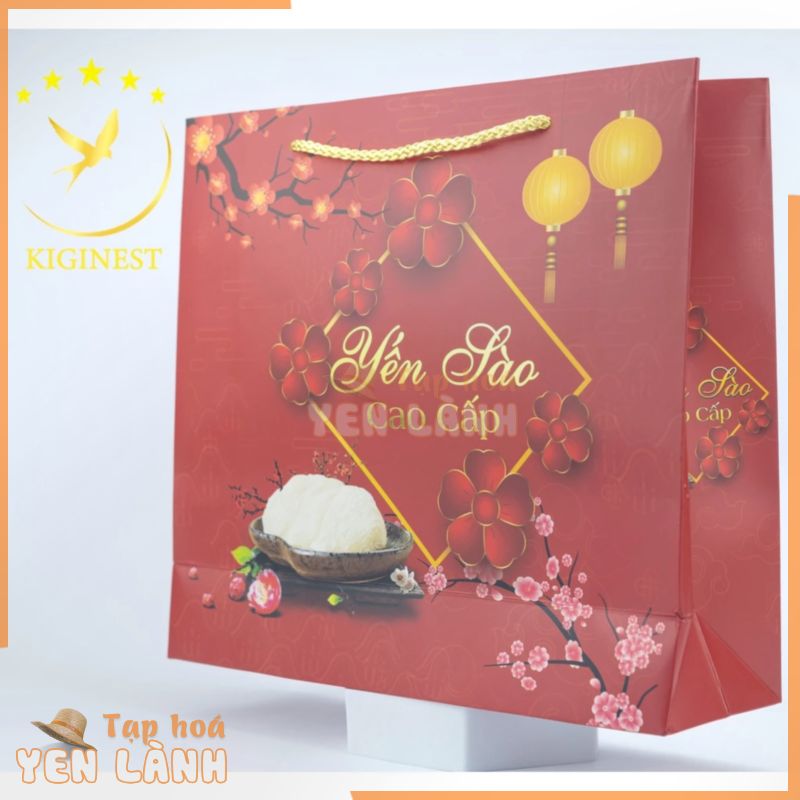 TÚI GIẤY ÉP KIM ĐỰNG HỘP YẾN 100G – MẪU NGANG 29X27CM