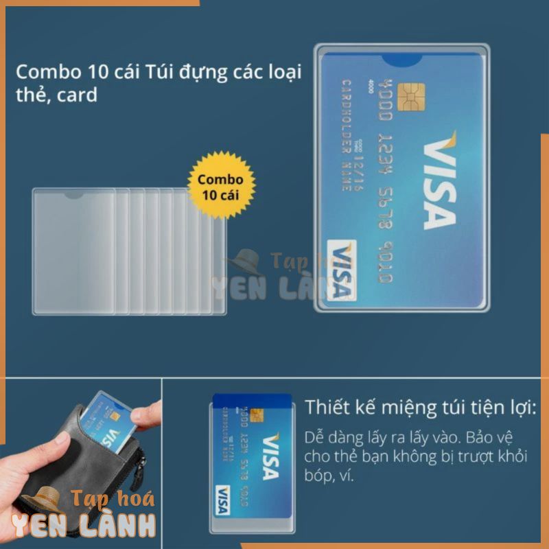 Combo 10 vỏ bọc thẻ căn cước công dân – Túi trong suốt bọc CCCD ngân hàng hộ chiếu passport – 10 Vỏ bảo vệ giấy tờ cart