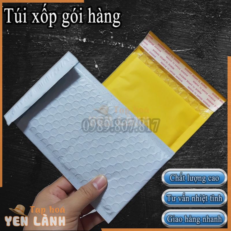 [HCM] – Loại Dày – Combo 25c 50c Túi bong bóng khí | Túi giấy Kraft bọc xốp hơi, xốp nổ đóng hàng, gói hàng, bảo vệ hàng