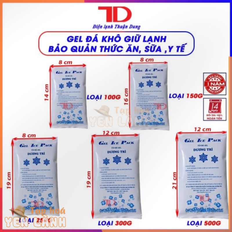 Gel đá khô giữ lạnh, túi đá gel giữ lạnh mỹ phẩm, bảo quản kem, socola, thực phẩm, TD Điện lạnh Thuận Dung