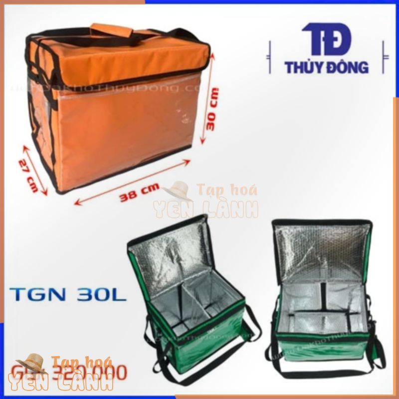 TÚI GIỮ NHIỆT GIAO HÀNG 30L- vải nhựa chống thấm nước cho shipper giao đồ ăn, trà sữa, bánh kem, pizzaa