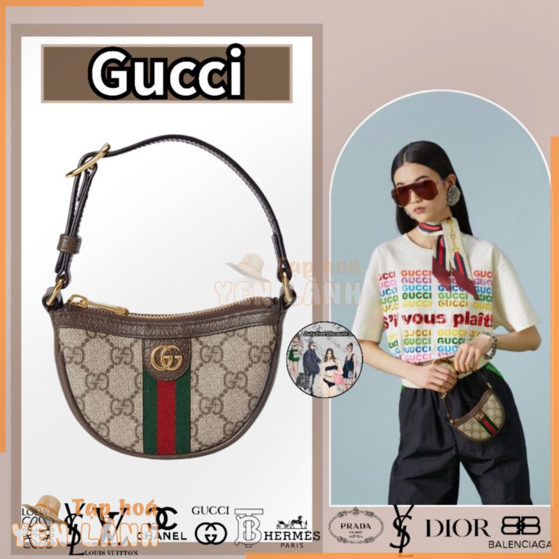 Túi xách mini Gucci/Ophidia series GG/túi nữ/túi đeo vai/túi đeo vai/giảm giá miễn thuế