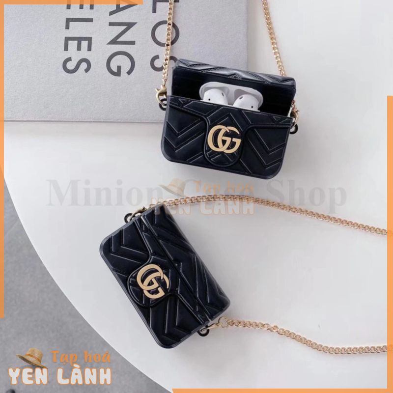 [Hàng loại 1] Ốp case Airpods 1/2, Airpods Pro/Pro 2 túi đeo Gucci siêu sang silicon 3d cao cấp