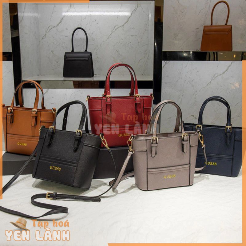 Guess Túi Nữ Châu Âu Và Mỹ Thời Trang Xuất Khẩu Ngoại Thương Mini Túi Tote Họa Tiết Chữ Thập Đeo Vai Đeo Ngang