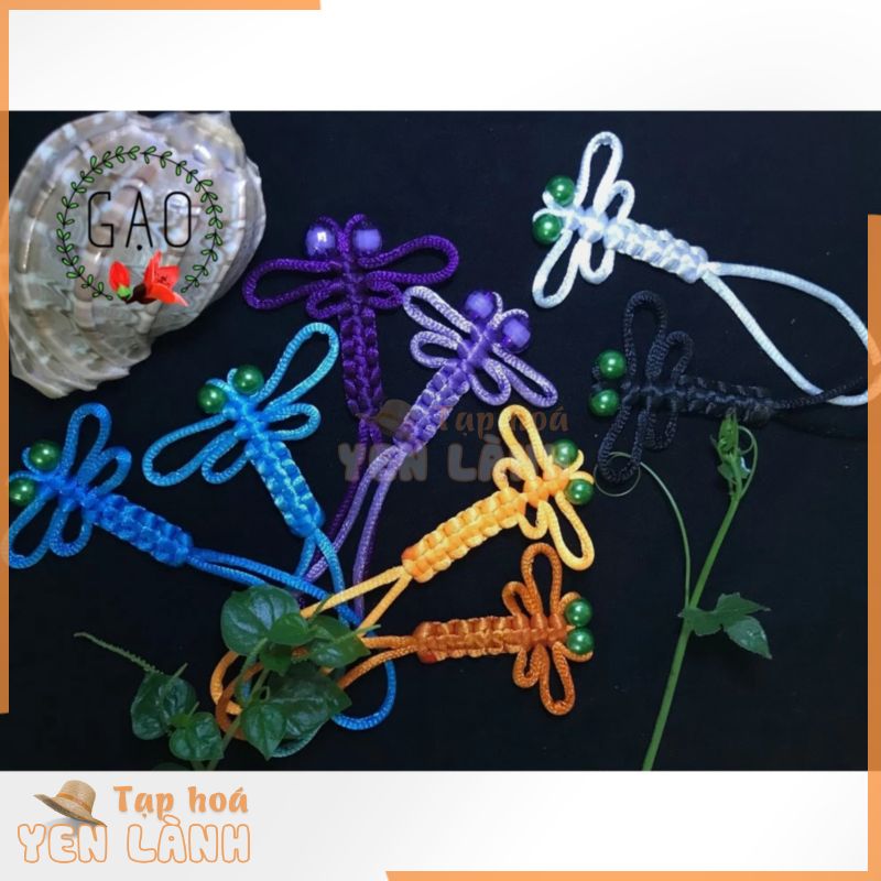 Móc khoá xe máy chuồn chuồn cute handmade paracord, phụ kiện balo túi xách HOA GẠO bằng vải không trầy xước giá rẻ