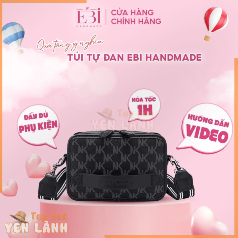 Túi tự đan nam nữ EBI HANDMADE da Pu in chữ Lucky thời trang Hàn Quốc cá tính trẻ trung dành cho cặp đôi – ES04