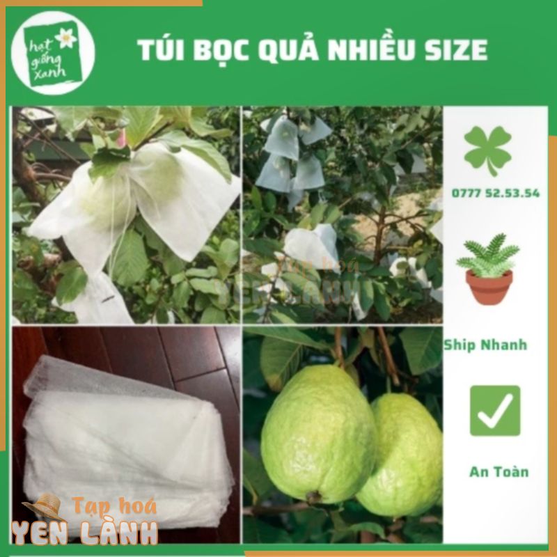 10 Túi bọc quả vải ko dêt, vải mùng chống côn trùng, túi bọc ổi, xoài, bơ, mít, khổ qua, mướp, dưa leo….