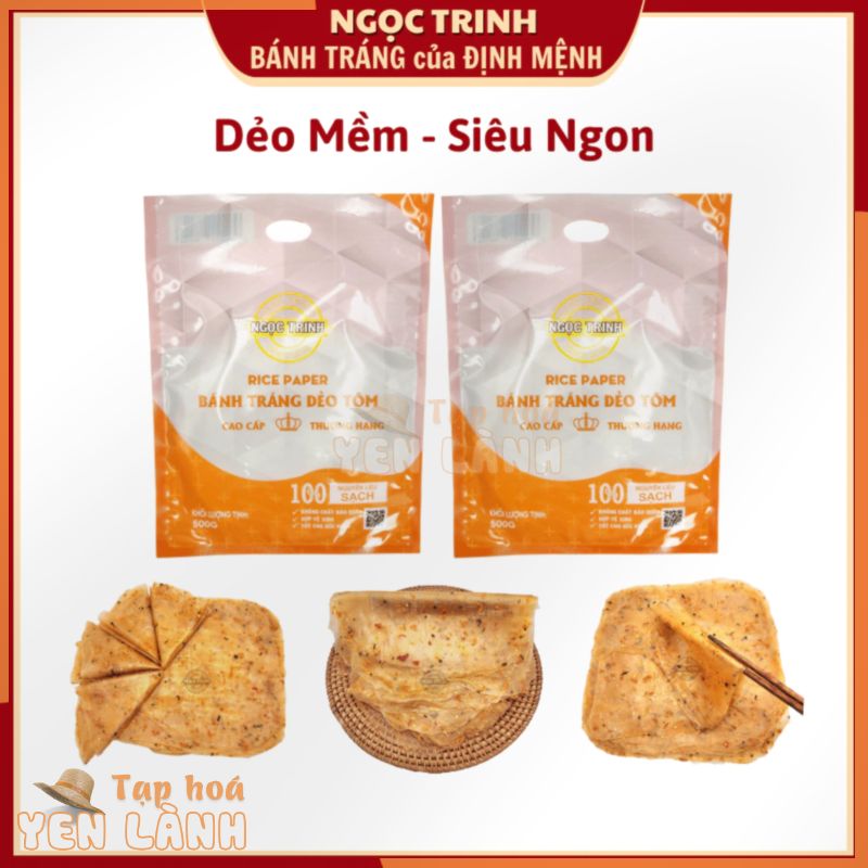 Bánh tráng dẻo tôm (Túi 500g) cao cấp dẻo mềm ngon thương hiệu đẳng cấp hàng đầu bánh tráng Ngọc Trinh