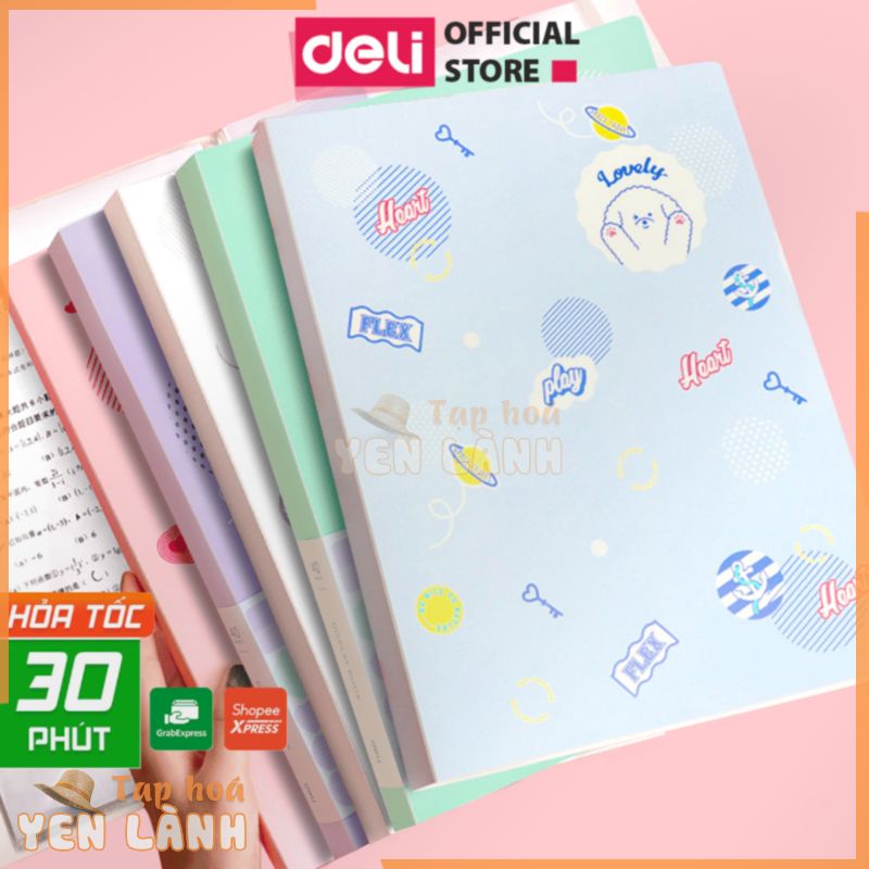 [HỎA TỐC] File Lá Túi Đựng Tài Liệu A4 Lá 30 40 Lá Màu Pastel Cute Deli Lưu Tài Liệu Chứng Từ Hồ Sơ Học Sinh