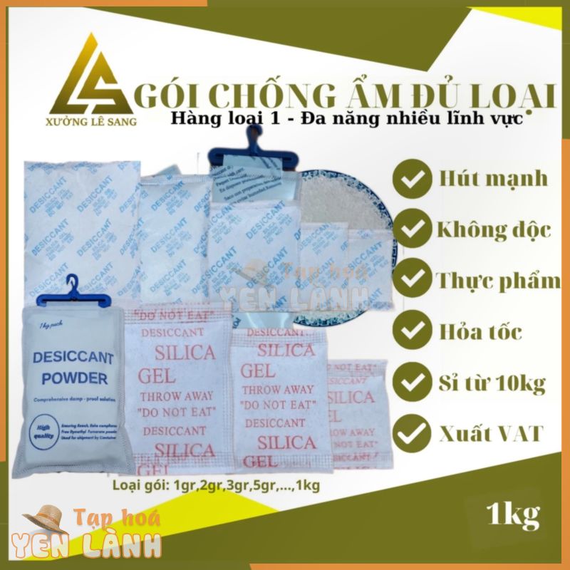 Gói Hút Ẩm Đóng Túi 1KG-Loại 1/2/3/5/10/50/100/200/500/1000gram Silica Gel – Gói Chống Ẩm Mốc,Khử Mùi quần áo, điện tử