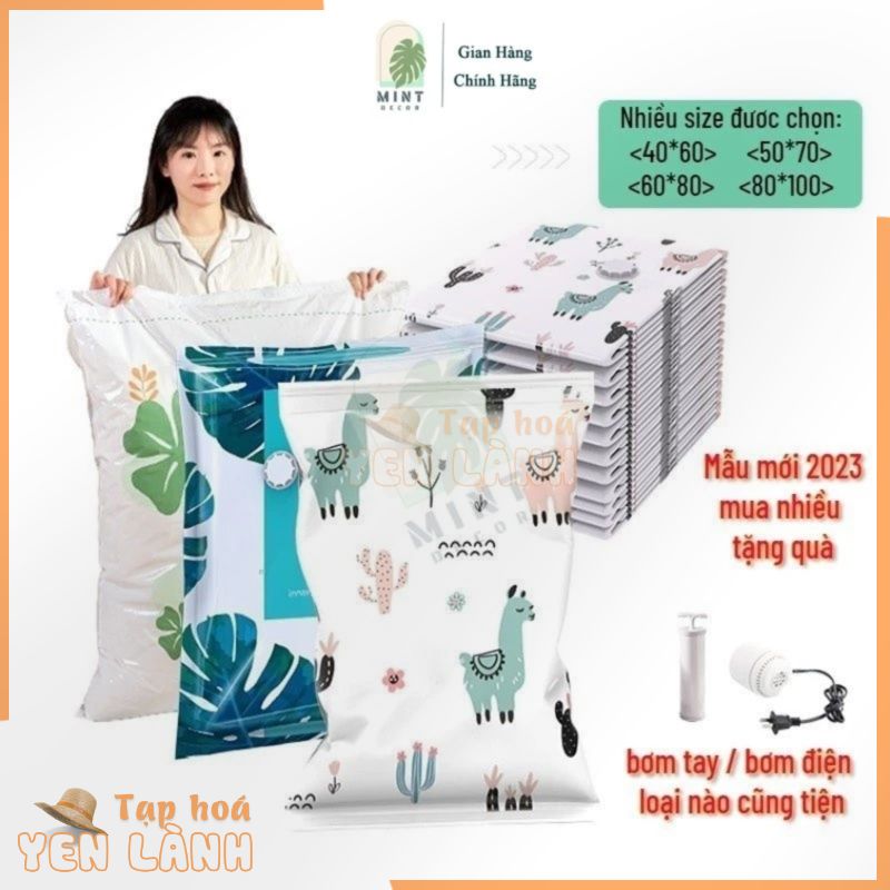 Túi hút chân không đựng chăn quần áo ga gối MINT. DECOR nhiều size gấp gọn đi công tác du lịch gia dụng tiện lợ