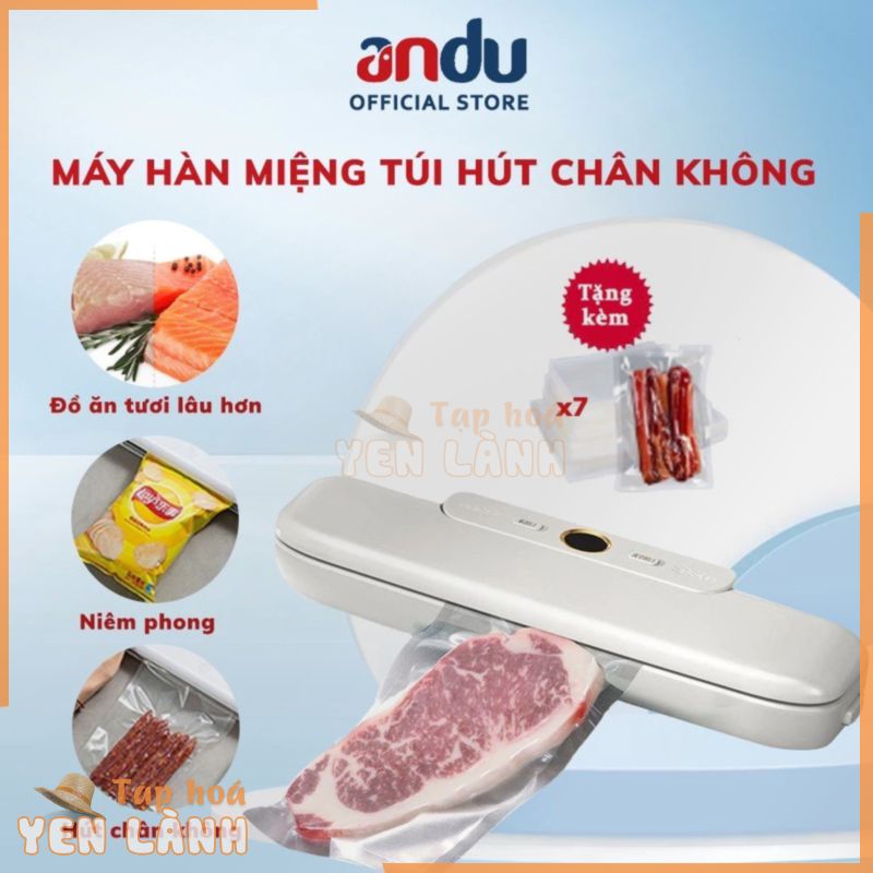 Máy Hút Chân Không Thực Phẩm UPUPIN ,Máy Hàn Miệng Túi Cao Cấp Hút Kiệt Khí, Bảo Quản Thực Phẩm + Tặng 7 Túi Đựng