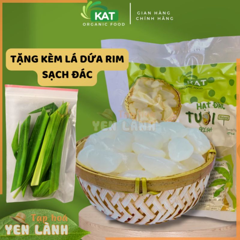 Hạt đác tươi hút chân không loại lớn tặng kèm lá dứa Kat Organic Food túi 1Kg