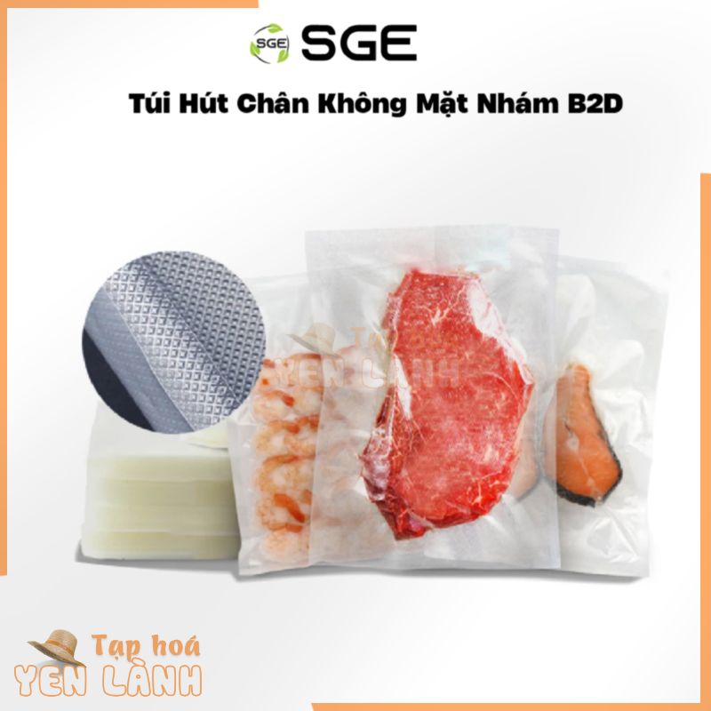 Túi Hút Chân Không Mặt Nhám SGE B2D 3 Size Lớn Chuẩn Đựng Thực Phẩm Túi Dai Bền Chắc, Đầy Đủ Kích Thước – Chất Liệu PA P