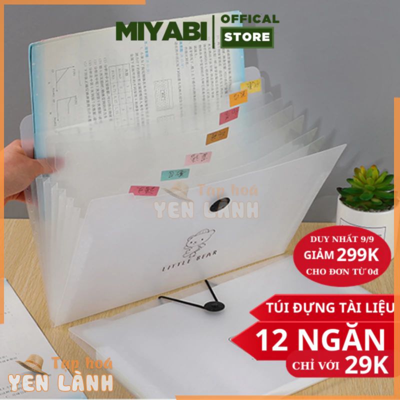 Túi đựng tài liệu nhiều ngăn a4 Miyabi văn phòng phẩm – bìa kẹp tài liệu trong suốt giá rẻ cặp file đựng tài liệu hồ sơ