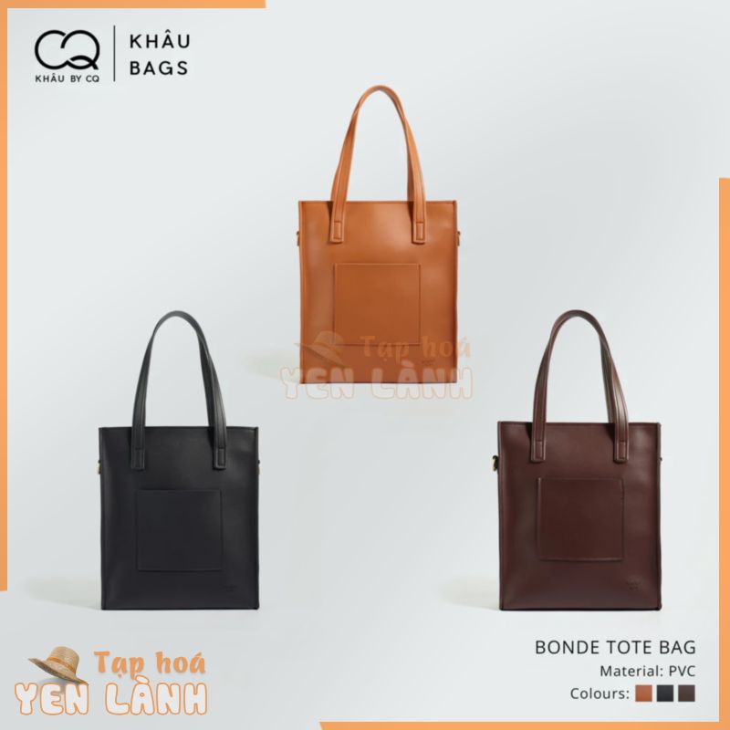 Túi Tote da KHÂU BY CQ đeo chéo Bonde đựng vừa A4, Laptop