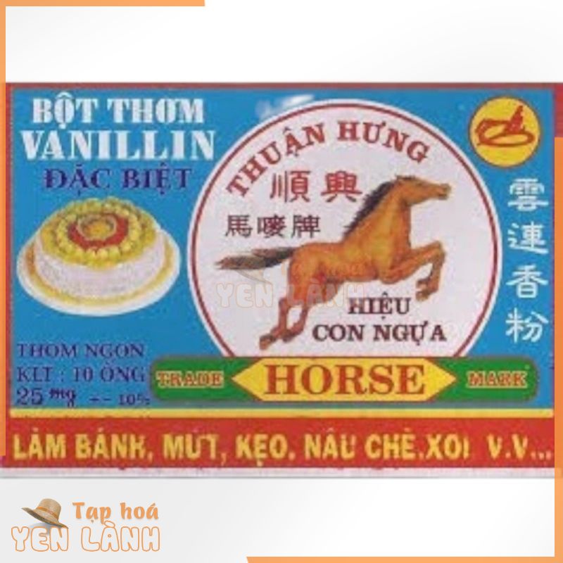 BỘT VANI VANILLIN HORSE 2 TÚI VANI ỐNG NGUYÊN LIỆU LÀM BÁNH NẤU CHÈ THẠCH KEM KẸO