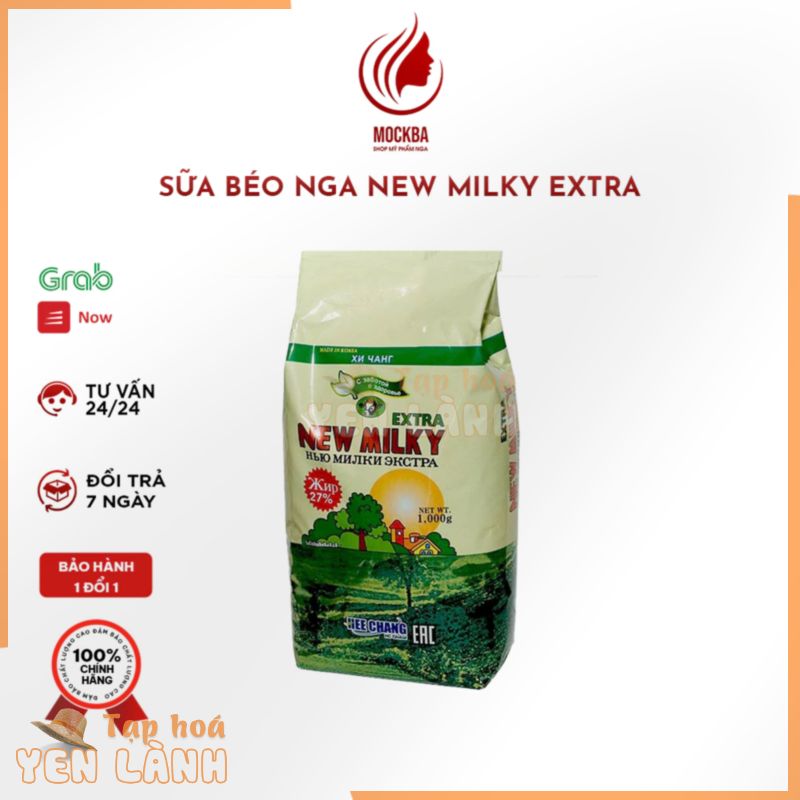 Sữa Béo Nga New Milky Extra túi 1kg, date mới từ sữa Ngô mùi thơm, dễ uống, nguyên liệu Mix kèm làm bánh bông lan