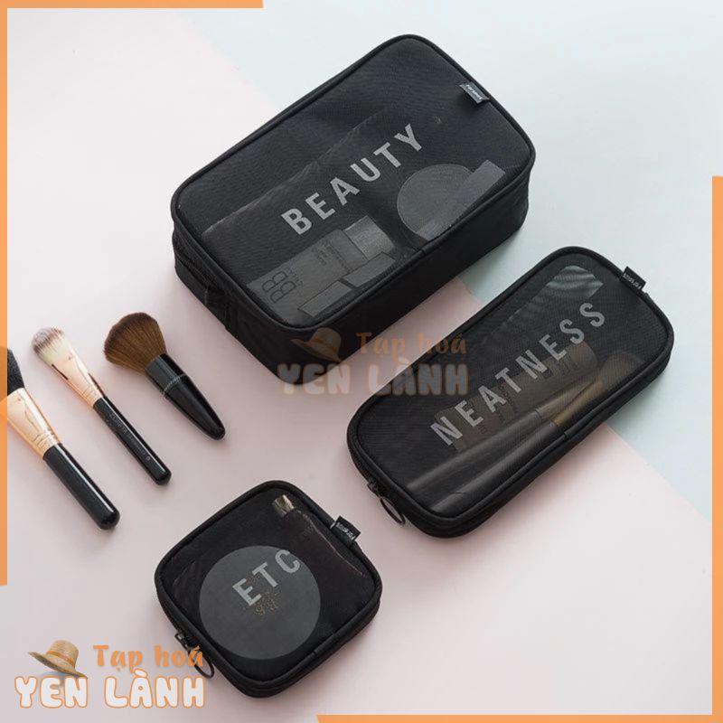 Túi Lưới Đựng Mỹ Phẩm, Đồ Makeup Trang Điểm – Túi Đựng Đồ Cá Nhân Du Lịch Vải Lưới