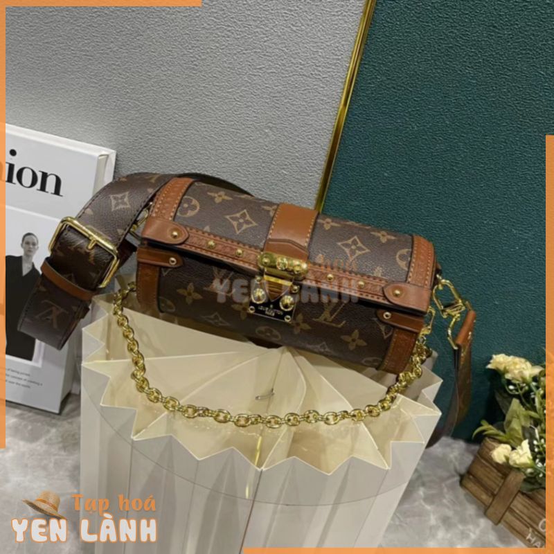 Lv louis vuitton ban đầu túi đơn phong cách cổ điển túi hình trụ hoa cũ thời trang túi gối tròn túi đeo chéo vai đơn