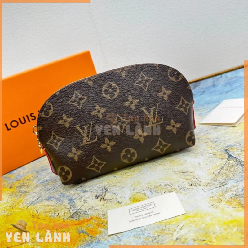 [Hộp + Hàng tồn kho] Túi xách nữ chính hãng 100% Louis Vuitton LV Túi đựng mỹ phẩm tròn nhỏ cổ điển M47515