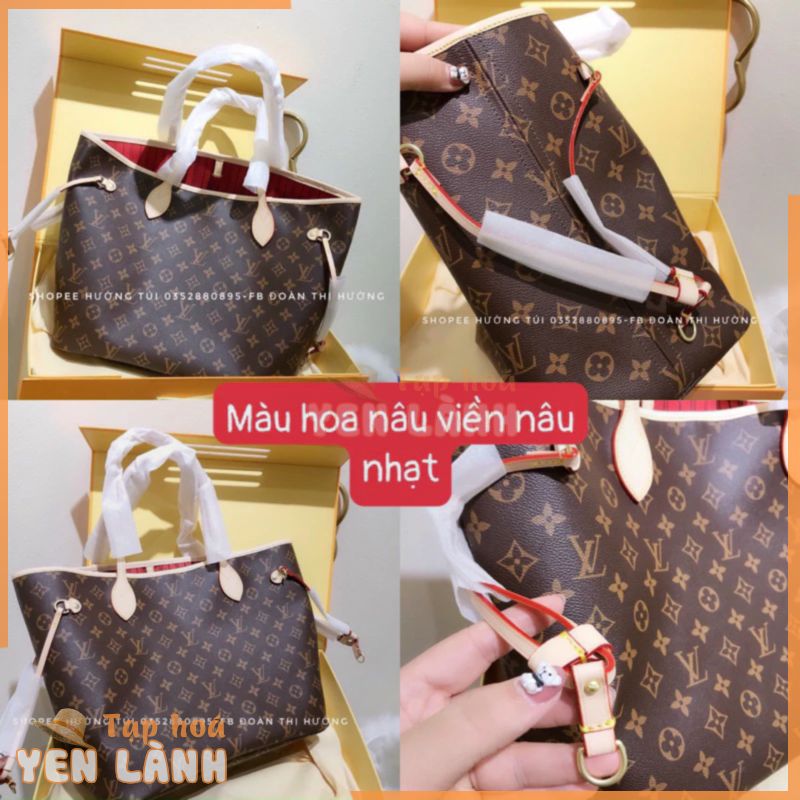 Set túi neverfull size lớn, kèm ví, da mềm