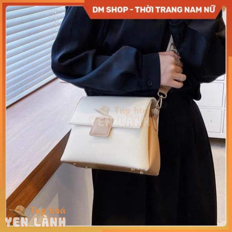 [FreeShip] Túi Đeo Chéo Nữ Đeo Vai Công Sở Đi làm LV Thời Trang Sang Trọng , Túi xách đen trắng viền nâu hot trend