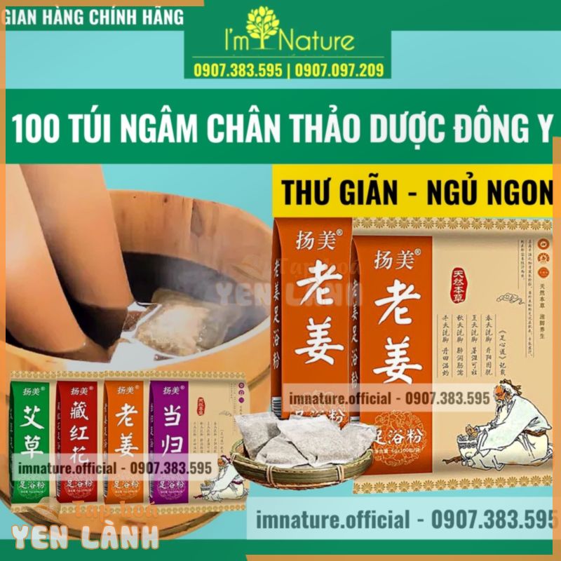 100 Gói Bột Thảo Dược Ngâm Chân Túi Lọc Đông Y – Thải Độc Giảm Đau Nhức – Tê Chân – Giảm Hôi Chân Đủ Vị