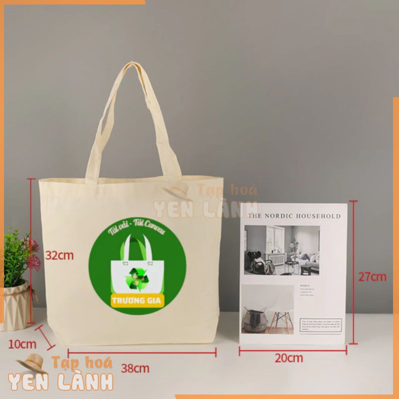 Túi vải Canvas Trương Gia Túi Vải – Túi Canvas kích thước 38x33x10cm kiểu ngang và kiểu đứng – nhiều màu