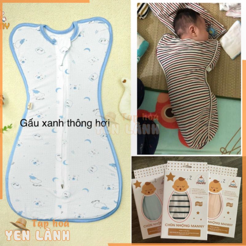 Nhộng chũn, túi ngủ chất liệu Cotton co giãn tốt, hỗ trợ giữ ấm cơ thể, cổ và ngực khi con ngủ