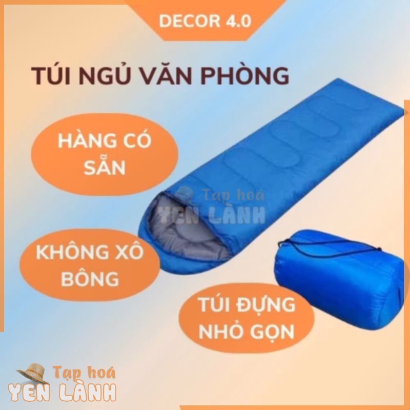 Túi ngủ văn phòng gấp gọn đa năng, túi ngủ đi phượt, dã ngoại có khoá kéo hở đầu