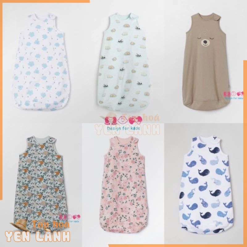 (0-4 tuổi) (Link 2) Túi ngủ hàng xuất dư HM vải Organic Cotton lót bông mỏng cho bé yêu (ship hỏa tốc Hà Nội)