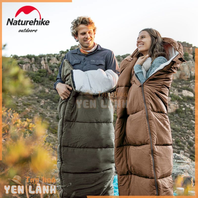 Túi ngủ leo núi, cắm trai, du lịch NatureHike NH20MSD07 U150 U250 siêu nhẹ, có mũ trùm đầu, gập gọn tiện lợi