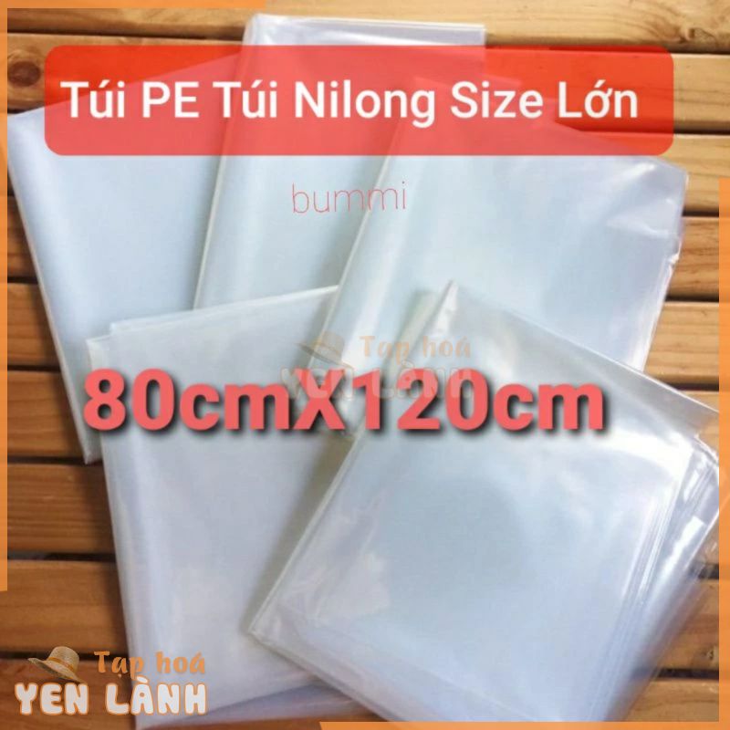 Túi nhựa loại to kích thươc lớn Bao Ni lông size lớn trơn bóng 80x120cm bummi shop hcm