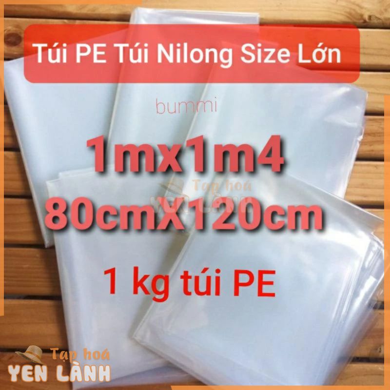 Túi Nilong loại to KHÔNG QUAI size lớn bao nhựa kiếng loại dẻo 1kg, 1.1kg [tpHCM]