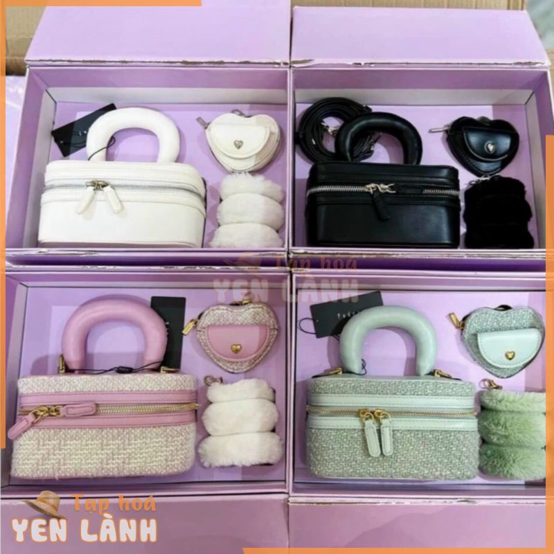 Túi cốp nữ mini Pedr melody kèm ví nhỏ trái tim và charm bông fullbox làm quà