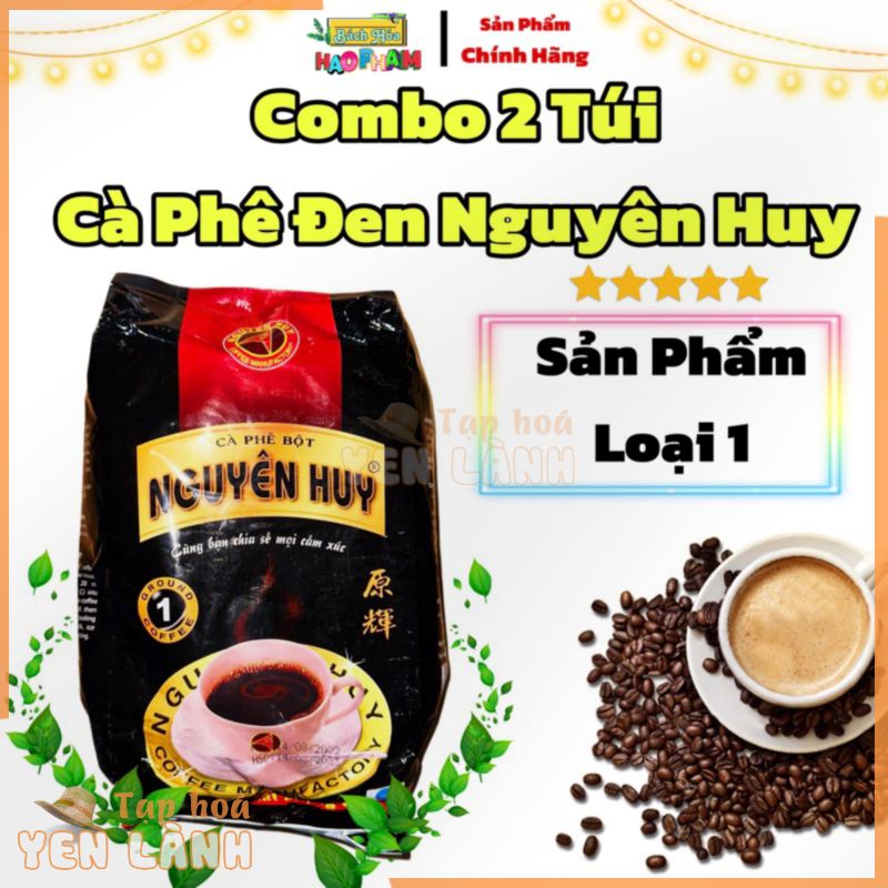 (Combo 2 Túi Cà Phê) Nguyên Huy (1 Kg) Loại 1 Coffee Cafe, Cà Phê Pha Phin Vị Thơm Ngon Đậm Đ(à