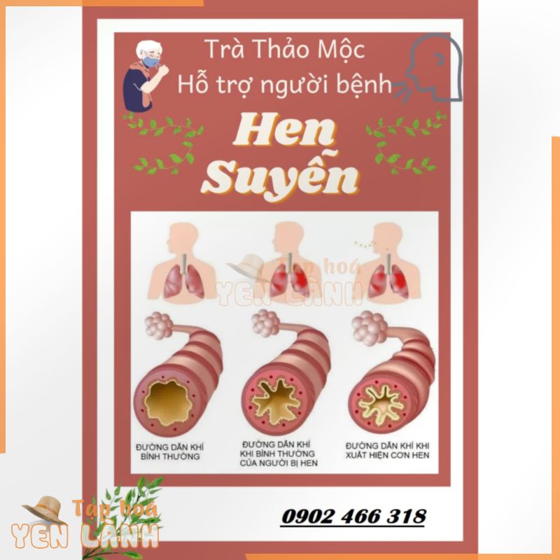 TRÀ HEN SUYỄN cải thiện hô hấp, phục hồi chức năng tạng Tỳ – Phế – Thận, 40 Túi Lọc, tradongyviet