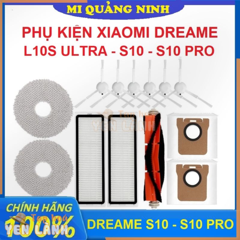 Phụ kiện Robot hút bụi Xiaomi Dreame L10S Ultra, S10, S10 Pro – Chổi chính, Lọc Hepa, Khăn lau, Chổi cạnh, Túi đựng rác