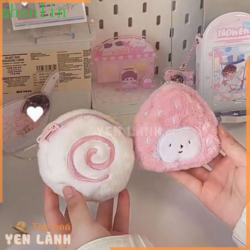 Mặt dây chuyền cuộn màu hồng SHANLIN, Trái tim cô gái DIY Pink Roll Ví đựng tiền xu, Phụ kiện túi màu hồng Dễ thương Thực phẩm đáng yêu Điện thoại Thẻ quyến rũ treo trang trí