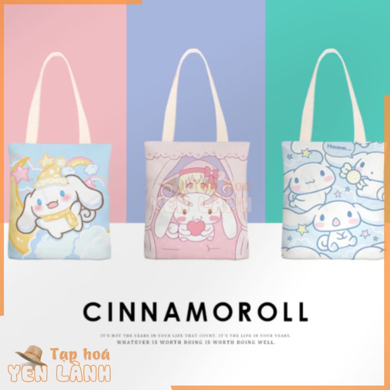 Túi đeo chéo đa phong cách độc quyền Nhật Bản Cinnamoroll túi đeo chéo dây đeo trẻ em Babycinnamon túi đeo chéo dây kéo Cinnamon túi tote bằng vải bản vẽ hoạt hình nữ túi đeo vai Satchel quà tặng văn phòng phẩm