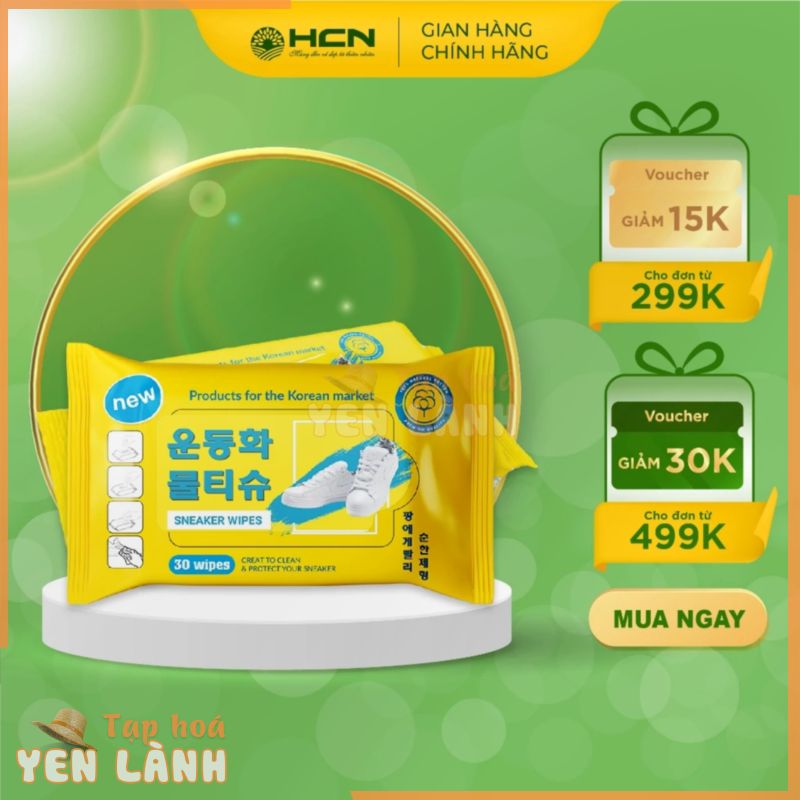 Khăn Ướt Lau Giày Hàn Quốc Sạch Nhanh Túi 30 Miếng