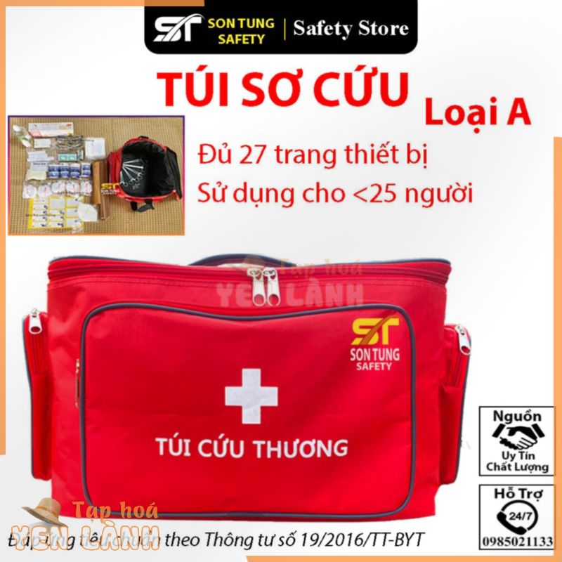 Túi Sơ Cứu, Túi Cứu Thương Loại A, Đầy đủ trang thiết bị theo Thông tư số 19/2016/TT-BYT